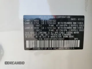 2024 Subaru Outback Touring с VIN 4S4BTAPC6R3139627, выставлен на аукционе Copart как лот 51915245 с пробегом 22 509 миль миль и Списание • Salvage title. История ставок и продаж доступна на DreamBid. Изображение 15.