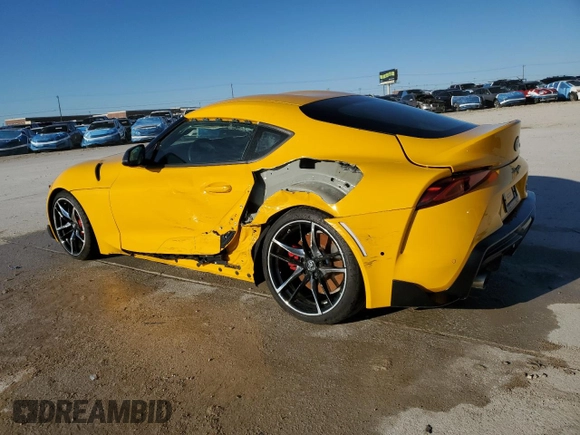 2020 Toyota Supra 3.0 with VIN WZ1DB4C03LW034032, listed as a Copart auction lot 46496385 with 26,119 mi miles and Clean title. Bid and sale history available at DreamBid. Image 2.