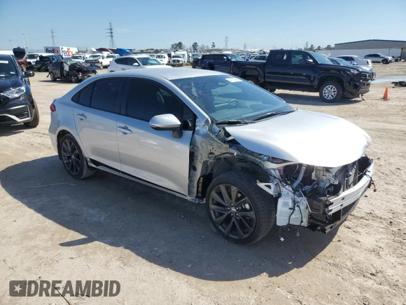2025 Toyota Corolla SE with VIN 5YFS4MCEXSP227488, listed as a Copart auction lot 47110405 with 1,231 mi miles and Salvage Title. Bid and sale history available at carsss.com. Image 4.