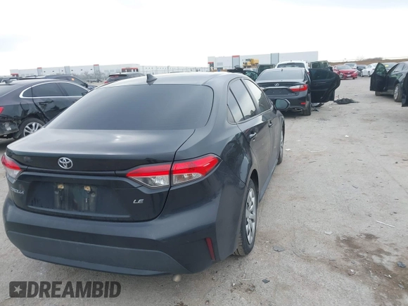2020 Toyota Corolla LE with VIN 5YFEPRAE0LP021439, listed as a IAAI auction lot 41278038 with 138,614 mi miles. Bid and sale history available at carsss.com. Image 4.