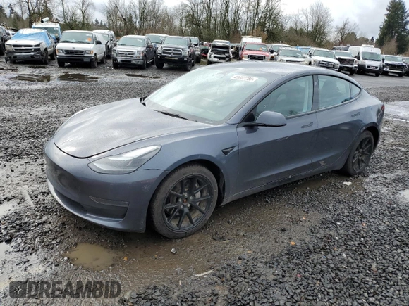 2023 Tesla Model 3 Long Range with VIN 5YJ3E1EB6PF686927, listed as a Copart auction lot 45602285 with 46,534 mi miles and Salvage Title. Bid and sale history available at DreamBid. Image 1.