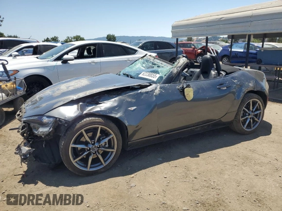 2021 Mazda MX-5 Miata Grand Touring with VIN JM1NDAD79M0458827, listed as a Copart auction lot 62238855 with 20,497 mi miles and Salvage title. Bid and sale history available at DreamBid. Image 1.