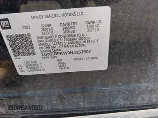 2022 Chevrolet Traverse LS with VIN 1GNERFKW0NJ153907, listed as a IAAI auction lot 42355333 with Not provided miles and . Bid and sale history available at DreamBid. Image 9.