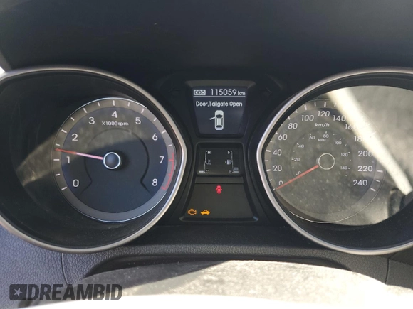 2013 Hyundai Elantra GT with VIN KMHD35LEXDU150544, listed as a Copart auction lot 47969305 with 115,059 mi miles and Salvage Title. Bid and sale history available at carsss.com. Image 9.