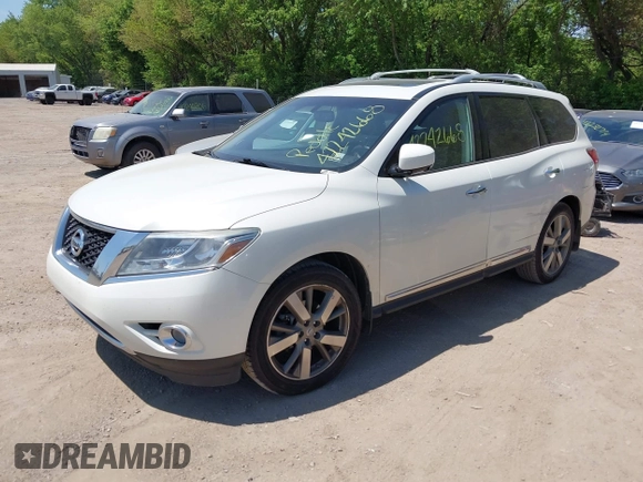 2016 Nissan Pathfinder S with VIN 5N1AR2MM3GC605041, listed as a IAAI auction lot 42242668 with 222,563 mi miles and . Bid and sale history available at DreamBid. Image 2.