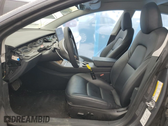 2023 Tesla Model 3 with VIN 5YJ3E1EA3PF541593, listed as a Copart auction lot 43926455 with 26,593 mi miles and Salvage title. Bid and sale history available at DreamBid. Image 7.