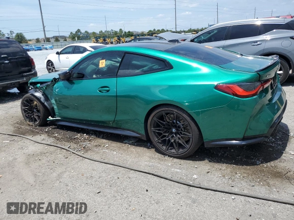 2024 BMW M4 Competition xDrive with VIN WBS43AZ0XRCR90189, listed as a Copart auction lot 54363595 with Not provided miles and Non repairable. Bid and sale history available at DreamBid. Image 2.
