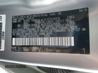 2010 Toyota Tundra z VIN 5TFDW5F1XAX142538, wystawiony jako Copart lot #83667104 z przebiegiem 192 446 mil mil oraz Szkoda całkowita • Salvage title. Historia ofert i sprzedaży dostępna na DreamBid. Obrazek 12.