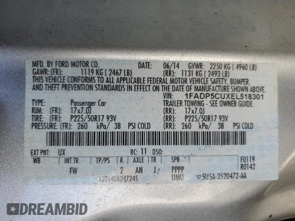 2014 Ford C-Max SEL with VIN 1FADP5CUXEL518301, listed as a Copart auction lot 66104954 with 151,890 mi miles and Salvage Title. Bid and sale history available at carsss.com. Image 12.