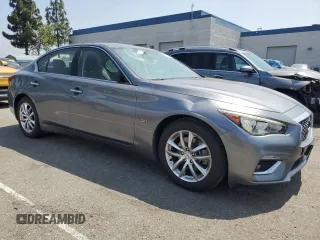 2018 Infiniti Q50 Luxe with VIN JN1EV7AP6JM364691, listed as a Copart auction lot 61680685 with 103,370 mi miles and Salvage title. Bid and sale history available at DreamBid. Image 4.