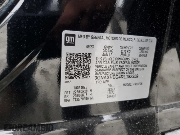 2024 Chevrolet Equinox LS with VIN 3GNAXHEG4RL182359, listed as a Copart auction lot 78658154 with 10,892 mi miles and Clean Title. Bid and sale history available at DreamBid. Image 12.