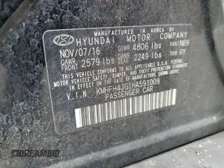 2017 Hyundai Azera Limited z VIN KMHFH4JG1HA591009, wystawiony jako Copart lot #63236595 z przebiegiem 118 042 mil mil oraz Szkoda całkowita • Salvage title. Historia ofert i sprzedaży dostępna na DreamBid. Obrazek 12.