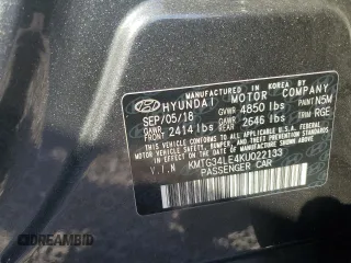 2019 Genesis G70 3.3T Advanced with VIN KMTG34LE4KU022133, listed as a Copart auction lot 76202054 with 0 mi miles and Salvage Title. Bid and sale history available at carsss.com. Image 13.