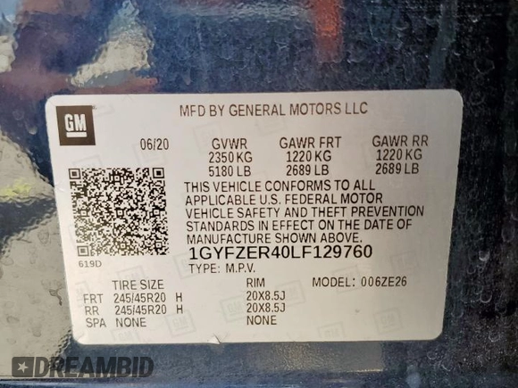 2020 Cadillac XT4 FWD Sport z VIN 1GYFZER40LF129760, wystawiony jako Copart lot #62592775 z przebiegiem 20 822 mil mil oraz Szkoda całkowita • Salvage title. Historia ofert i sprzedaży dostępna na DreamBid. Obrazek 14.