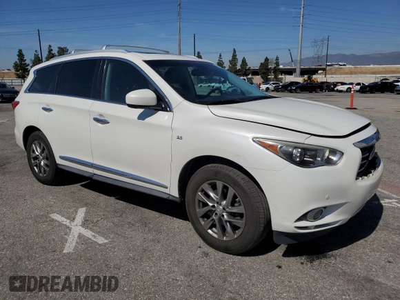 2015 Infiniti QX60 with VIN 5N1AL0MM7FC537881, listed as a Copart auction lot 50093845 with 100,988 mi miles and Salvage Title. Bid and sale history available at DreamBid. Image 4.