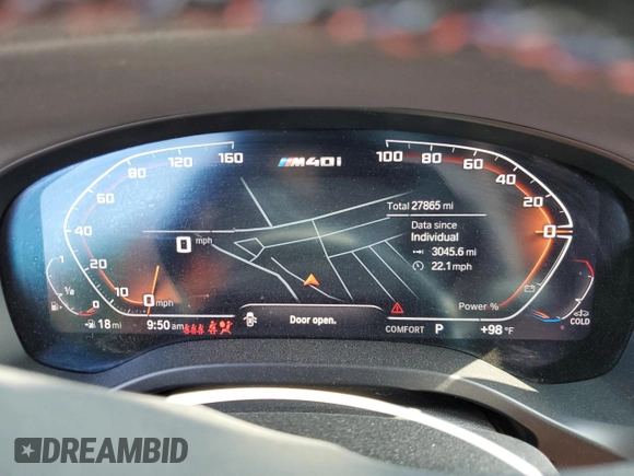 2023 BMW X4 M40i with VIN 5UX43DT0XP9S88643, listed as a Copart auction lot 62932485 with 27,865 mi miles and Salvage title. Bid and sale history available at DreamBid. Image 9.