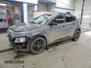 2021 Hyundai Kona Night Edition with VIN KM8K6CA5XMU710083, listed as a Copart auction lot 47118915 with 71,034 mi miles and Salvage Title. Bid and sale history available at carsss.com. Image 1.