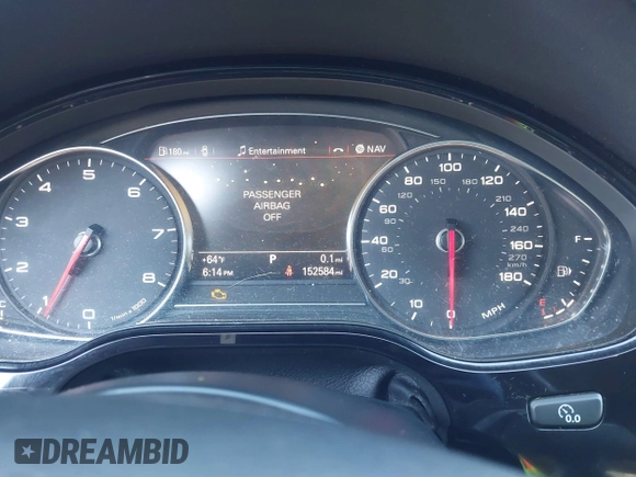 2011 Audi A8 with VIN WAURVAFDXBN014290, listed as a IAAI auction lot 40860777 with 152,584 mi miles and . Bid and sale history available at DreamBid. Image 7.