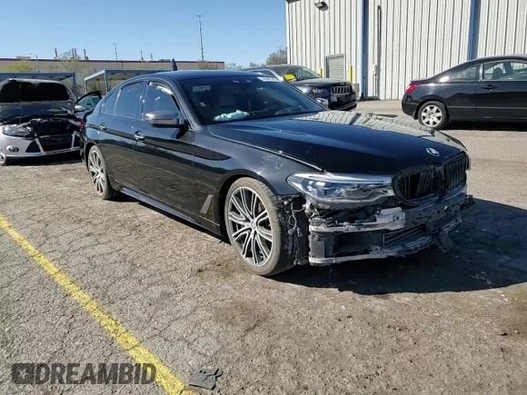 2018 BMW 5 Series M550i xDrive with VIN WBAJB9C55JG463848, listed as a Copart auction lot 48485765 with 47,078 mi miles and Salvage Title. Bid and sale history available at carsss.com. Image 13.