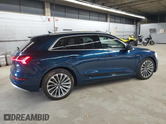 2019 Audi e-tron Prestige with VIN WA1VABGE2KB010143, listed as a Copart auction lot 52039045 with 62,991 mi miles and Salvage Title. Bid and sale history available at DreamBid. Image 3.