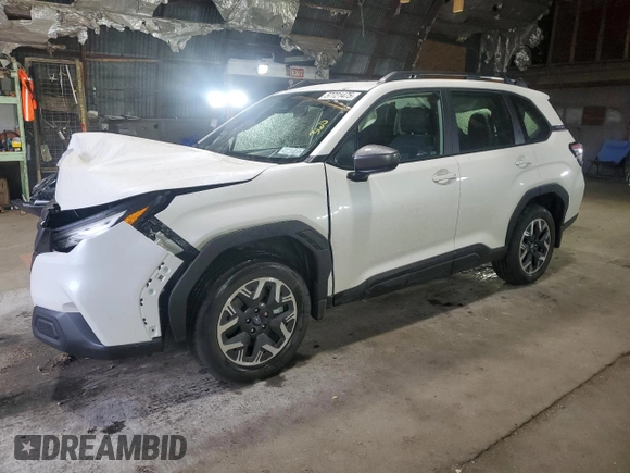 2025 Subaru Forester Premium with VIN JF2SLDDC3SH523661, listed as a Copart auction lot 57721475 with 1,075 mi miles and Salvage title. Bid and sale history available at DreamBid. Image 1.