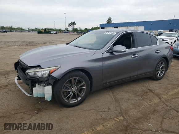 2015 Infiniti Q50 with VIN JN1BV7AP5FM356012, listed as a Copart auction lot 57848185 with 98,204 mi miles and Salvage title. Bid and sale history available at DreamBid. Image 1.