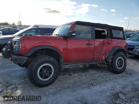 2021 Ford Bronco with VIN 1FMEE5DP9MLA92804, listed as a Copart auction lot 41805875 with 51,149 mi miles and Salvage Title. Bid and sale history available at DreamBid. Image 1.
