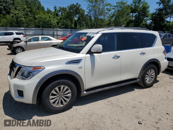 2020 Nissan Armada SL with VIN JN8AY2NDXLX016355, listed as a Copart auction lot 58018284 with 122,370 mi miles and Salvage Title. Bid and sale history available at carsss.com. Image 1.