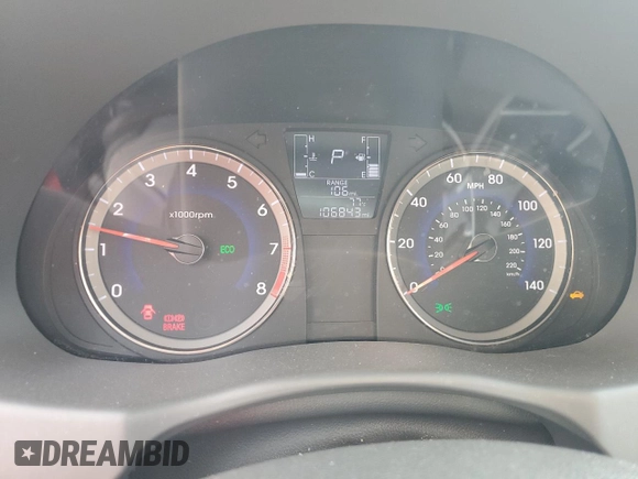 2017 Hyundai Accent Value Edition with VIN KMHCT4AE7HU360176, listed as a Copart auction lot 52005555 with 106,843 mi miles and Clean Title. Bid and sale history available at DreamBid. Image 9.