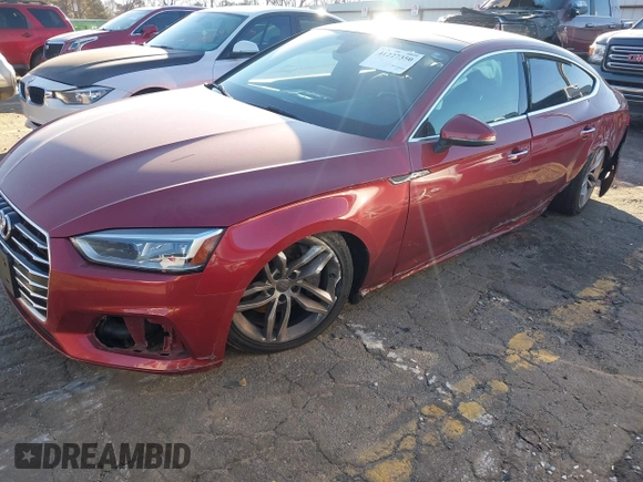 2019 Audi A5 Sportback Premium with VIN WAUANCF57KA054688, listed as a IAAI auction lot 41227350 with 1 mi miles. Bid and sale history available at carsss.com. Image 6.
