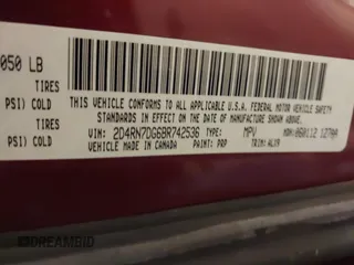 2011 Dodge Grand Caravan R/T with VIN 2D4RN7DG6BR742536, listed as a IAAI auction lot 41689609 with 173,028 mi miles and . Bid and sale history available at DreamBid. Image 9.