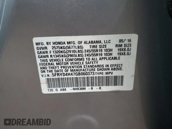 2016 Acura MDX w/Tech with VIN 5FRYD4H47GB060373, listed as a Copart auction lot 88132165 with 91,435 mi miles and Non Repairable. Bid and sale history available at carsss.com. Image 13.