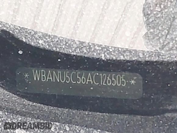 2010 BMW 5 Series 528i with VIN WBANU5C56AC126505, listed as a IAAI auction lot 42072076 with Not Provided miles and . Bid and sale history available at carsss.com. Image 9.