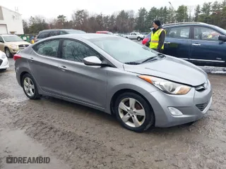 2012 Hyundai Elantra GLS with VIN KMHDH4AEXCU296746, listed as a IAAI auction lot 42022027 with 186,138 mi miles. Bid and sale history available at carsss.com. Image 1.