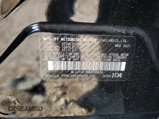 2021 Mitsubishi Mirage ES with VIN ML32FUFJ9MHF06826, listed as a Copart auction lot 66258671 with 2,386 mi miles and Salvage title. Bid and sale history available at DreamBid. Image 10.