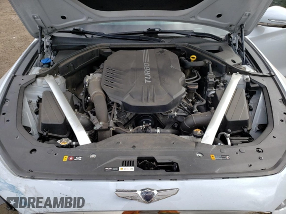 2019 Genesis G70 3.3T Advanced with VIN KMTG34LE8KU037427, listed as a Copart auction lot 73787334 with 57,720 mi miles and Salvage Title. Bid and sale history available at carsss.com. Image 11.
