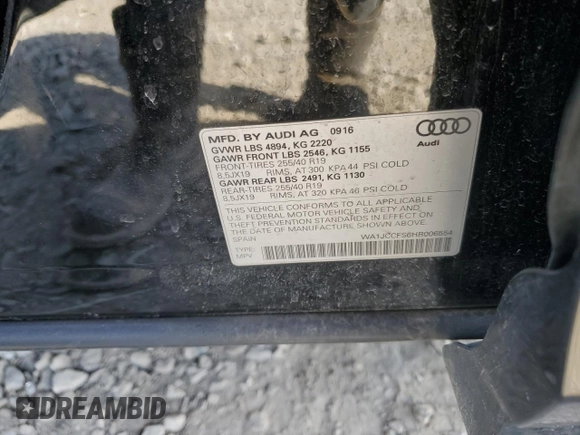 2017 Audi Q3 Premium Plus with VIN WA1JCCFS6HR006554, listed as a Copart auction lot 50903815 with 41,403 mi miles and Salvage Title. Bid and sale history available at carsss.com. Image 14.