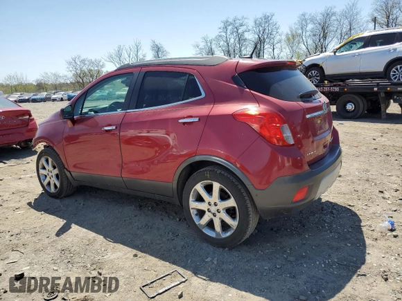 2013 Buick Encore Leather with VIN KL4CJCSB2DB105749, listed as a Copart auction lot 53475525 with 100,659 mi miles and Salvage Title. Bid and sale history available at carsss.com. Image 2.