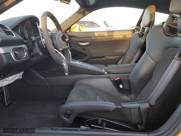 2023 Porsche 718 Cayman GT4 with VIN WP0AC2A8XPS275045, listed as a Copart auction lot 87916665 with 22470 miles and Salvage Title. Bid and sale history available at carsss.com. Image 7.
