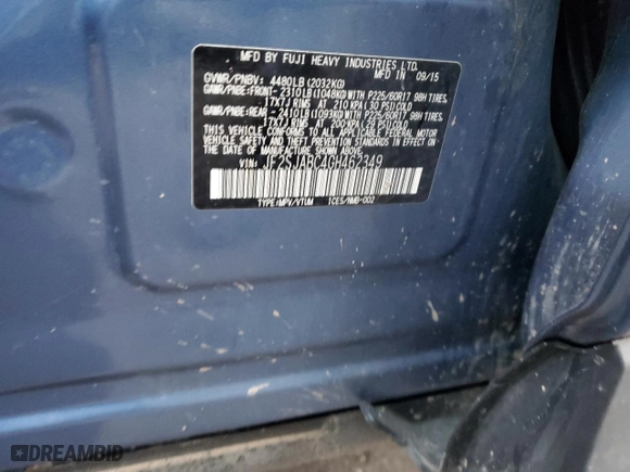 2016 Subaru Forester 2.5i with VIN JF2SJABC4GH462349, listed as a Copart auction lot 86627894 with 0 mi miles and Salvage Title. Bid and sale history available at carsss.com. Image 13.