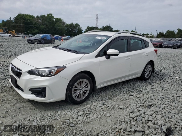 2017 Subaru Impreza Premium with VIN 4S3GTAD68H3735734, listed as a Copart auction lot 52715295 with 92,055 mi miles and Salvage title. Bid and sale history available at DreamBid. Image 1.