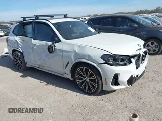 2023 BMW X3 xDrive30i with VIN 5UX53DP08P9S41934, listed as a IAAI auction lot 40943341 with 27,933 mi miles. Bid and sale history available at carsss.com. Image 1.