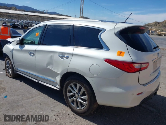 2015 Infiniti QX60 with VIN 5N1AL0MN2FC526327, listed as a IAAI auction lot 41611227 with 1 mi miles. Bid and sale history available at carsss.com. Image 3.
