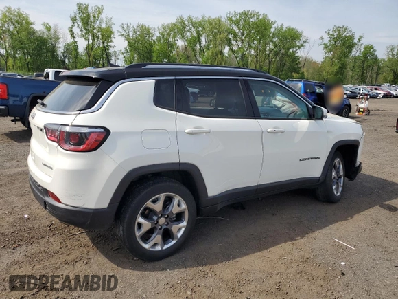 2020 Jeep Compass Limited with VIN 3C4NJDCB3LT216892, listed as a Copart auction lot 56332645 with 34,008 mi miles and Salvage title. Bid and sale history available at DreamBid. Image 3.