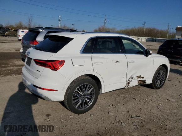 2022 Audi Q3 Premium with VIN WA1AUCF31N1001715, listed as a Copart auction lot 51365625 with 27,666 mi miles and Non repairable. Bid and sale history available at DreamBid. Image 3.