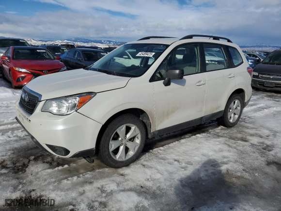 2015 Subaru Forester 2.5i with VIN JF2SJABC8FH569581, listed as a Copart auction lot 45489425 with 108,990 mi miles and Salvage Title. Bid and sale history available at carsss.com. Image 1.