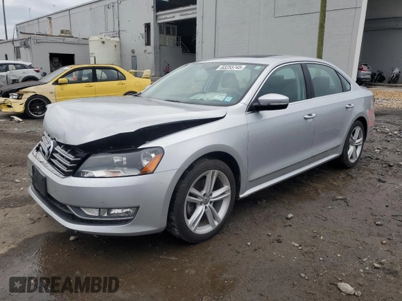 2015 Volkswagen Passat SEL Premium with VIN 1VWCV7A39FC097011, listed as a Copart auction lot 63255745 with 159,543 mi miles and Salvage title. Bid and sale history available at DreamBid. Image 1.