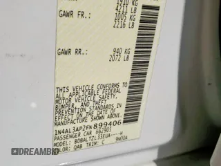 2015 Nissan Altima 2.5 with VIN 1N4AL3AP2FN899406, listed as a Copart auction lot 59684015 with 140,965 mi miles and Salvage title. Bid and sale history available at DreamBid. Image 12.
