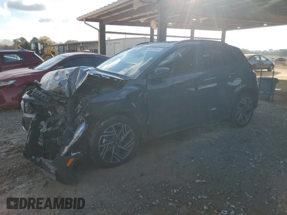 2023 Hyundai Kona N Line with VIN KM8K33A38PU020361, listed as a Copart auction lot 83673054 with 46,591 mi miles and Salvage Title. Bid and sale history available at carsss.com. Image 1.