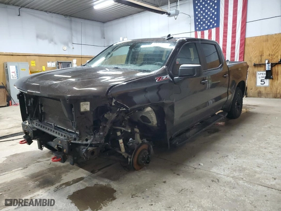 2019 Chevrolet Silverado 1500 Custom Trail Boss with VIN 3GCPYCEF8KG127244, listed as a Copart auction lot 89239155 with 129,542 mi miles and Clean Title. Bid and sale history available at carsss.com. Image 1.